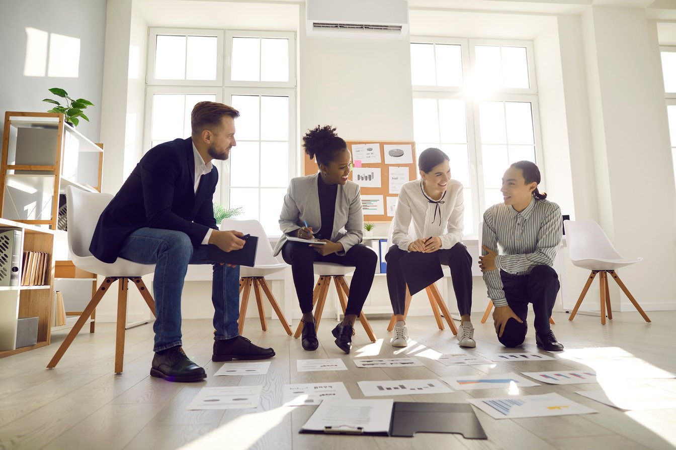 Team of Young Business Professionals Developing New Strategies in an Office Meeting